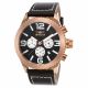 RELOJ INVICTA CON CORREA NEGRA DE CUERO, CAJA DE ACERO INOXIDABLE, CABALLERO