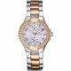 RELOJ GUESS  CORREA DE ACERO INOXIDABLE PLATEADO DORADO, CAJA DE ACERO INOXIDABLE, DAMA