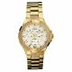RELOJ GUESS CON CORREA DORADA DE ACERO INOXIDABLE, CAJA DE ACERO INOXIDABLE, DAMA