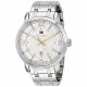 RELOJ TOMMY H CON CORREA PLATEADA DE ACERO INOXIDABLE, CAJA DE ACERO INOXIDABLE, CABALLERO
