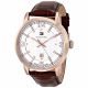 RELOJ TOMMY H CON CORREA MARRON DE CUERO, CAJA DE ACERO INOXIDABLE, CABALLERO