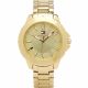 RELOJ TOMMY H CON CORREA DORADA DE ACERO INOXIDABLE, CAJA DE ACERO INOXIDABLE, DAMA
