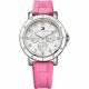 RELOJ TOMMY H CON CORREA ROSADA DE SILI, CAJA DE ACERO INOXIDABLE, DAMA