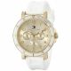 RELOJ TOMMY H CON CORREA BLANCA DE SILI, CAJA DE ACERO INOXIDABLE, DAMA