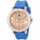 RELOJ TOMMY H CON CORREA AZUL DE SILI, CAJA DE ACERO INOXIDABLE, DAMA
