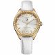 RELOJ TOMMY H CON CORREA BLANCA DE CUERO, CAJA DE ACERO INOXIDABLE, DAMA