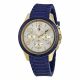 RELOJ TOMMY H CON CORREA AZUL DE SILI, CAJA DE ACERO INOXIDABLE, DAMA