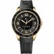 RELOJ TOMMY H CON CORREA NEGRA DE SILI, CAJA DE ACERO INOXIDABLE, DAMA