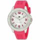 RELOJ TOMMY H CON CORREA ROSADA DE SILI, CAJA DE ACERO INOXIDABLE, DAMA