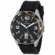 RELOJ TOMMY H CON CORREA NEGRA DE SILI, CAJA DE ACERO INOXIDABLE, CABALLERO