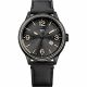 RELOJ TOMMY H CON CORREA NEGRA DE CUERO, CAJA DE ACERO INOXIDABLE, CABALLERO