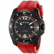RELOJ TOMMY H CON CORREA ROJA DE SILI, CAJA DE ACERO INOXIDABLE, CABALLERO