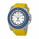 RELOJ TOMMY H CON CORREA AMARILLA DE SILI, CAJA DE ACERO INOXIDABLE, CABALLERO
