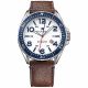 RELOJ TOMMY H CON CORREA MARRON DE CUERO, CAJA DE ACERO INOXIDABLE, CABALLERO