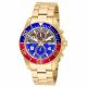 RELOJ INVICTA CON CORREA DORADA DE ACERO INOXIDABLE, CAJA DE ACERO INOXIDABLE, CABALLERO