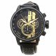 RELOJ INVICTA CON CORREA NEGRA DE CUERO, CAJA DE ACERO INOXIDABLE, CABALLERO