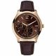 RELOJ GUESS CON CORREA DE CUERO MARRÓN, CAJA DE ACERO INOXIDABLE, CABALLERO