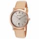 RELOJ BULOVA CON CORREA BEIGE DE CUERO, CAJA DE ACERO INOXIDABLE, DAMA