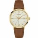 RELOJ BULOVA CON CORREA MARRON DE CUERO, CAJA DE ACERO INOXIDABLE, DAMA