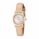 RELOJ BULOVA CON CORREA BEIGE DE CUERO, CAJA DE ACERO INOXIDABLE, DAMA