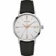 RELOJ BULOVA CON CORREA NEGRA DE CUERO, CAJA DE ACERO INOXIDABLE, CABALLERO