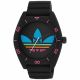 RELOJ ADIDAS CON CORREA NEGRA DE SILI, CAJA DE RESINA NEGRA, DAMA