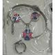JUEGO  ARETES CADENA PULSERA ANILLO