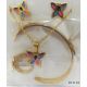JUEGO  ARETES CADENA PULSERA ANILLO