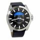 RELOJ DIESEL CON CORREA NEGRA DE CUERO, CAJA DE ACERO INOXIDABLE, CABALLERO