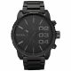 RELOJ DIESEL CON CORREA NEGRA DE ACERO INOXIDABLE, CAJA DE ACERO INOXIDABLE, CABALLERO