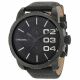 RELOJ DIESEL CON CORREA NEGRA DE CUERO, CAJA DE ACERO INOXIDABLE, CABALLERO