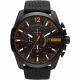 RELOJ DIESEL CON CORREA NEGRA DE CUERO, CAJA DE ACERO INOXIDABLE, CABALLERO