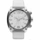 RELOJ DIESEL CON CORREA BLANCA DE CUERO, CAJA DE ACERO INOXIDABLE, CABALLERO