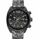 RELOJ DIESEL CON CORREA GRIS DE CAMUFLAJE EN CUERO, CAJA DE ACERO INOXIDABLE, CABALLERO