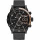 RELOJ DIESEL CON CORREA NEGRA DE CUERO, CAJA DE ACERO INOXIDABLE, CABALLERO