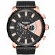RELOJ DIESEL CON CORREA NEGRA DE CUERO, CAJA DE ACERO INOXIDABLE, CABALLERO
