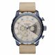 RELOJ DIESEL CON CORREA BEIGE DE CUERO, CAJA DE ACERO INOXIDABLE, CABALLERO