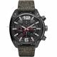 RELOJ DIESEL CON CORREA MARRON DE LONA, CAJA DE ACERO INOXIDABLE, CABALLERO