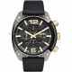 RELOJ DIESEL CON CORREA NEGRA DE CUERO, CAJA DE ACERO INOXIDABLE, CABALLERO