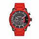 RELOJ DIESEL CON CORREA ROJA DE ACERO INOXIDABLE, CAJA DE ACERO INOXIDABLE, CABALLERO