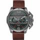 RELOJ DIESEL CON CORREA MARRON DE CUERO, CAJA DE ACERO INOXIDABLE, CABALLERO