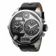 RELOJ DIESEL CON CORREA NEGRA DE CUERO, CAJA DE ACERO INOXIDABLE, CABALLERO