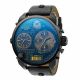 RELOJ DIESEL CON CORREA NEGRA DE CUERO, CAJA DE ACERO INOXIDABLE, CABALLERO