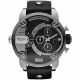 RELOJ DIESEL CON CORREA NEGRA DE CUERO, CAJA DE ACERO INOXIDABLE, CABALLERO