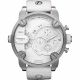 RELOJ DIESEL CON CORREA BLANCA DE CUERO, CAJA DE ACERO INOXIDABLE, CABALLERO