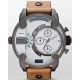 RELOJ DIESEL CON CORREA MARRON DE CUERO, CAJA DE ACERO INOXIDABLE, CABALLERO