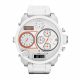 RELOJ DIESEL CON CORREA DE ACERO REVESTIDA DE SILI BLANCA, CAJA DE ACERO INOXIDABLE, CABALLERO