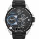 RELOJ DIESEL CON CORREA DE ACERO REVESTIDA DE SILI NEGRA, CAJA DE ACERO INOXIDABLE, CABALLERO