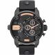 RELOJ DIESEL CON CORREA NEGRA DE CUERO, CAJA DE ACERO INOXIDABLE, CABALLERO