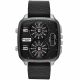 RELOJ DIESEL CON CORREA NEGRA DE CUERO, CAJA DE ACERO INOXIDABLE, CABALLERO